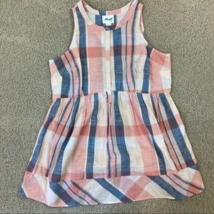led Plaid Sleeveless Button front Maternity Top